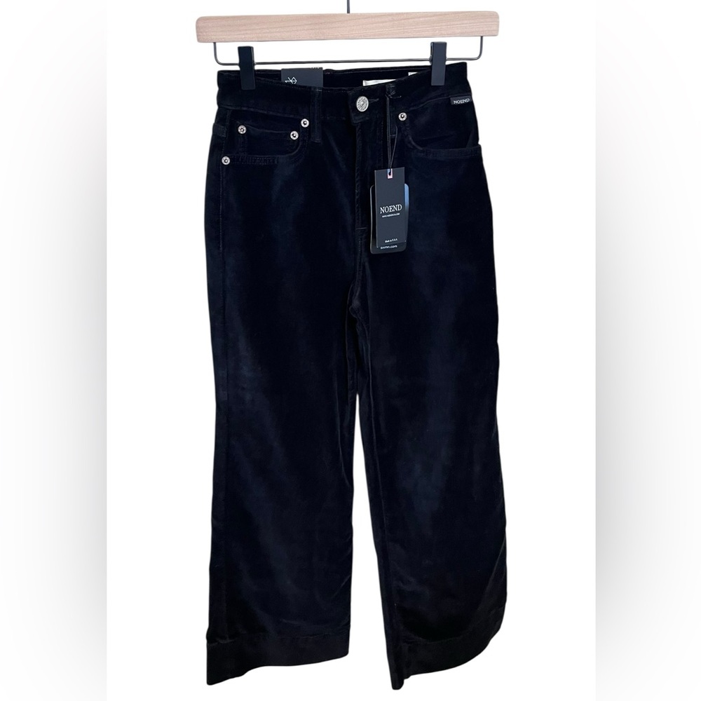 NoEnd Marion Wide Crop Culotte Corduroy Jeans - Black Size 24